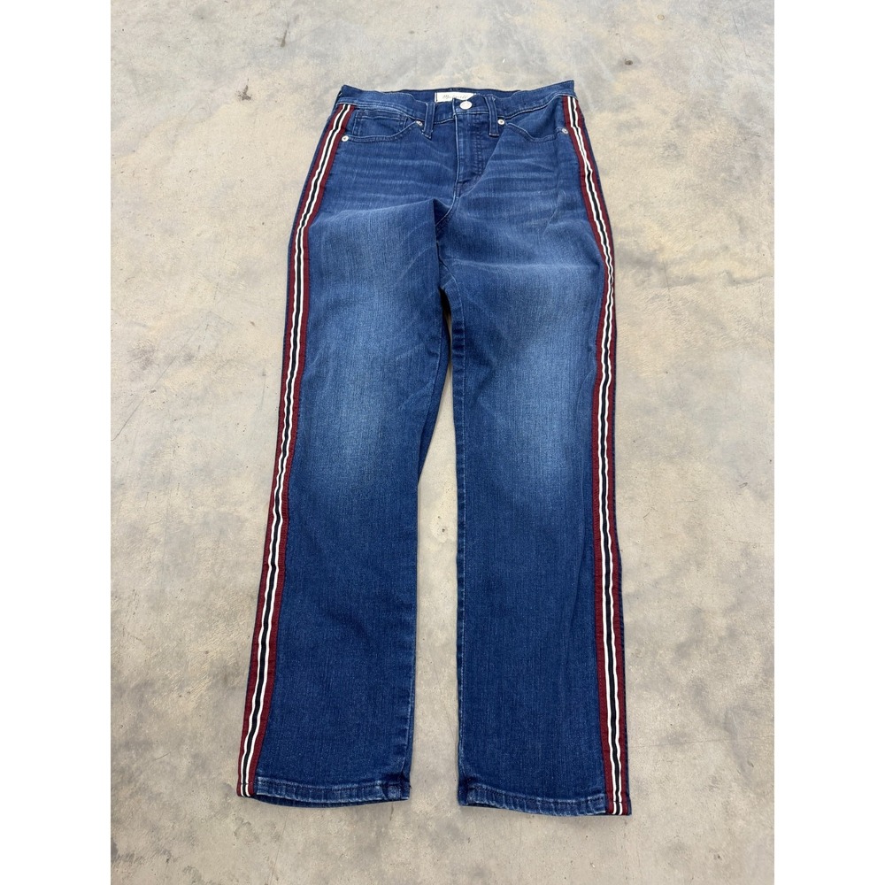 Madewell Jeans Womens 26 Medium Wash Denim Side Stripes Stovepipe Straight Leg